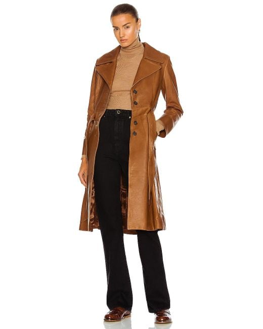 Nili Lotan Joni Leather Coat in Chestnut (Brown) | Lyst