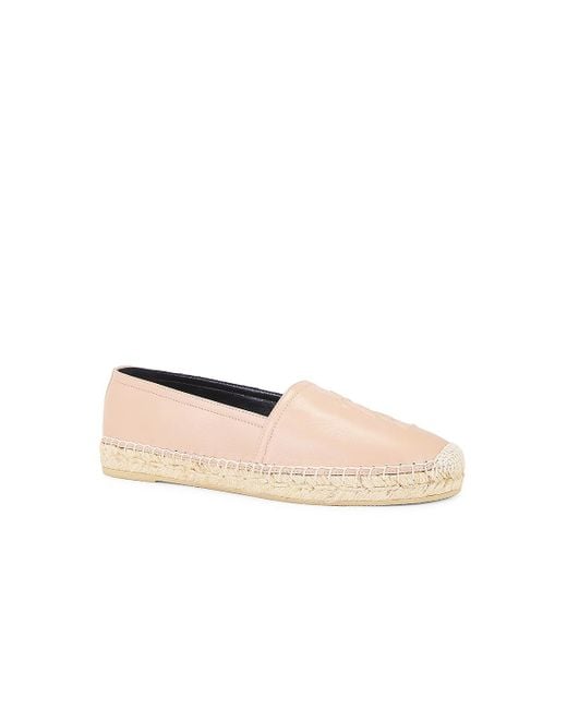 Saint Laurent White Monogram Flat Espadrille