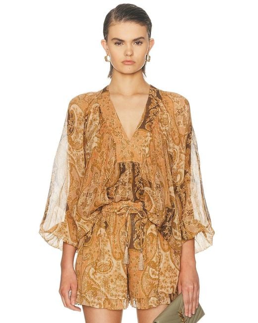 Zimmermann Natural Carousel Batwing Top