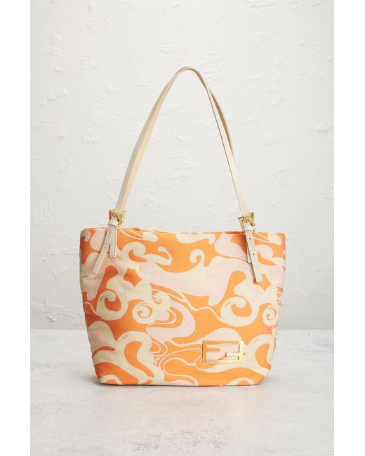 Fendi Orange Psychedelic Tote Bag