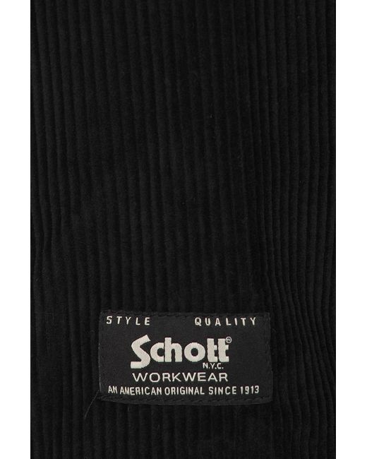 Schott Nyc Black Bomber Jacket for men