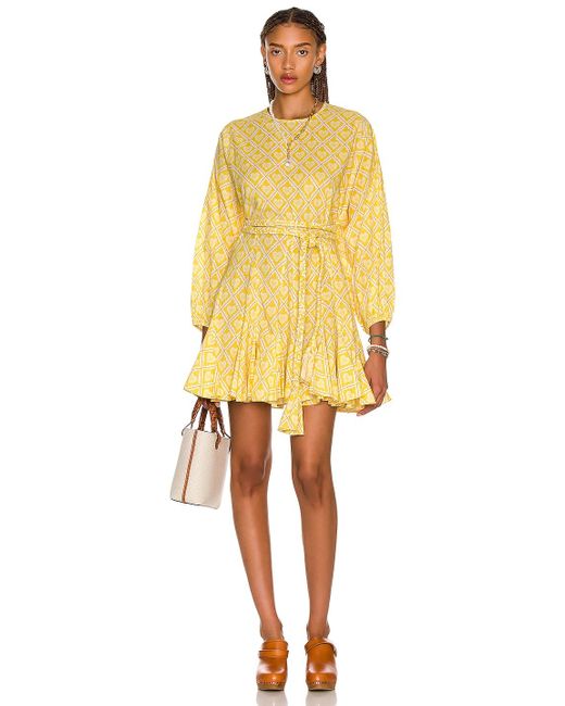 RHODE Cotton Ella Dress in Yellow | Lyst
