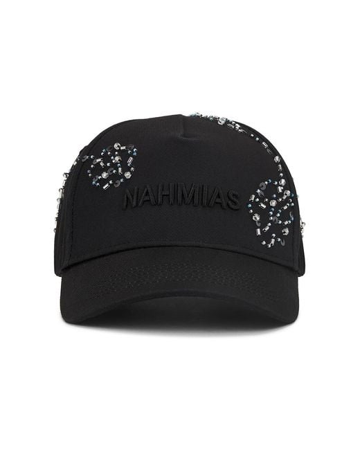NAHMIAS Black Beaded Trucker Hat for men