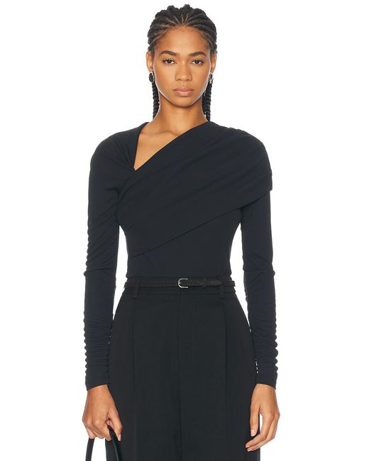 Carolina Herrera Black Draped Top