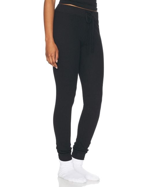 ÉTERNE Black Thermal Drawstring Pant