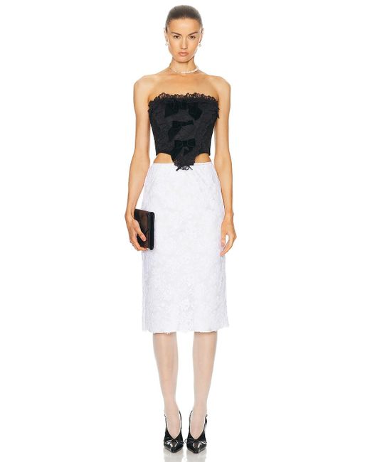 ShuShu/Tong White Bow Mid Length Skirt