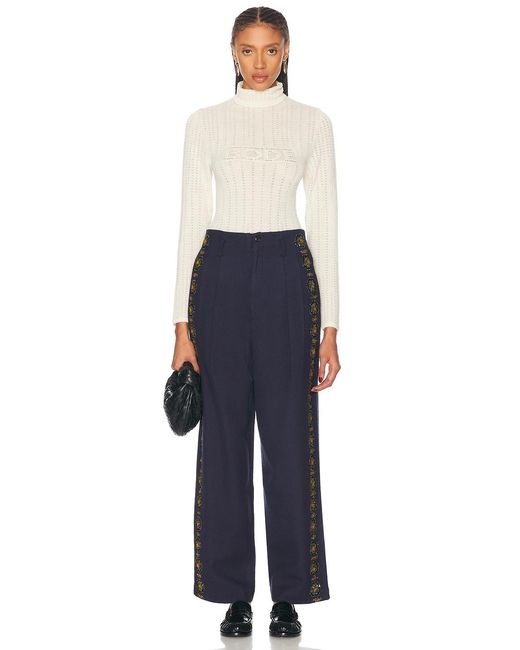 Bode White Louise Pullover