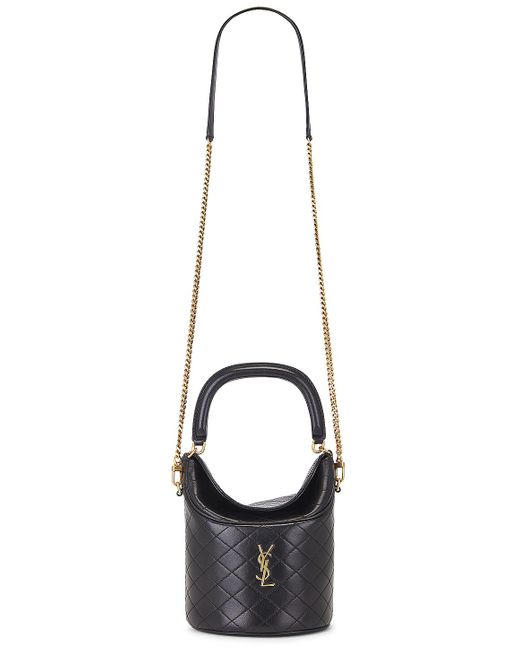 Saint Laurent Black Mini Gaby Top Handle Bucket Bag