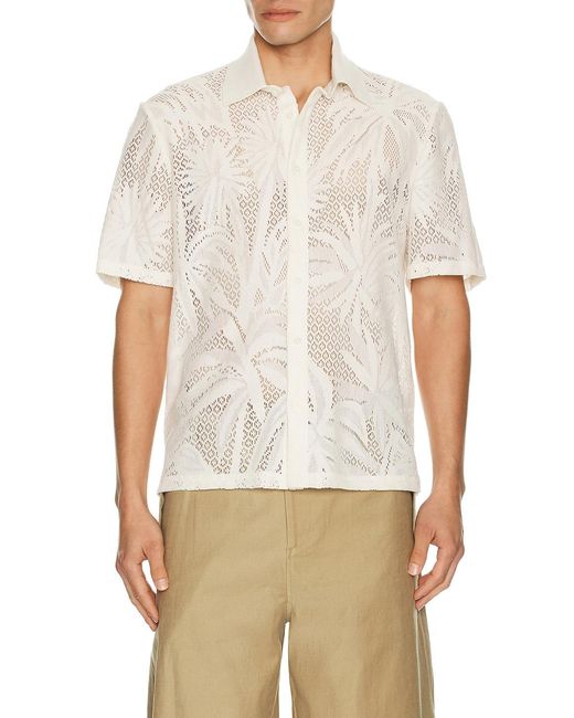 Jonathan Simkhai White Conrad Short Sleeve Shirt for men