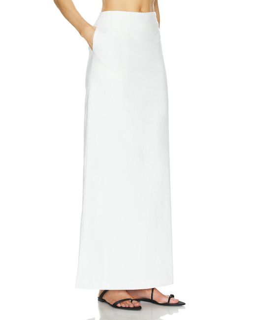 AEXAE White Linen Column Maxi Skirt