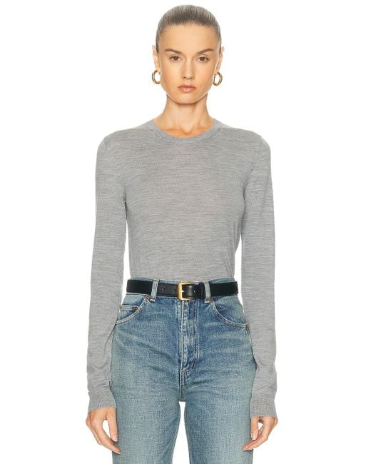 Saint Laurent Gray Long Sleeve Top