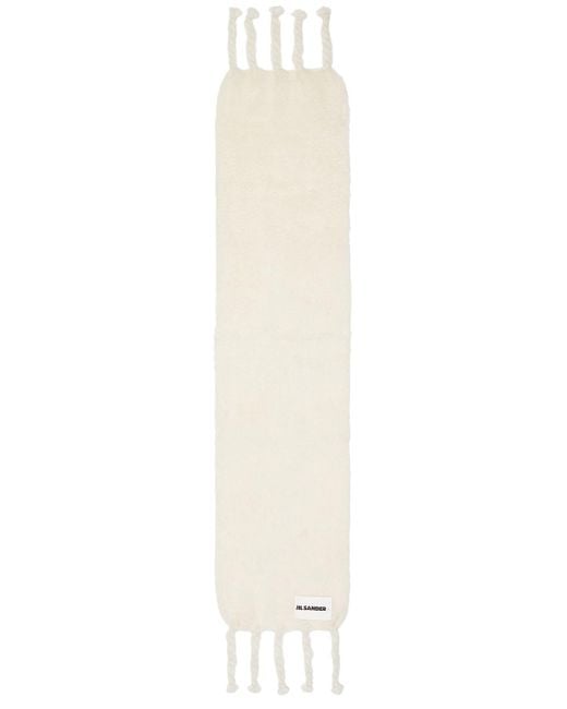 Jil Sander Natural Logo Plain Scarf