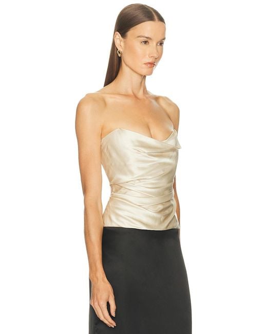 The Sei White Cowl Bustier Top