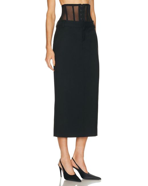 Monse Black Corset Pencil Skirt