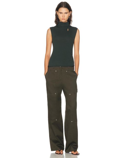 Helmut Lang Green Button Sleeveless Top