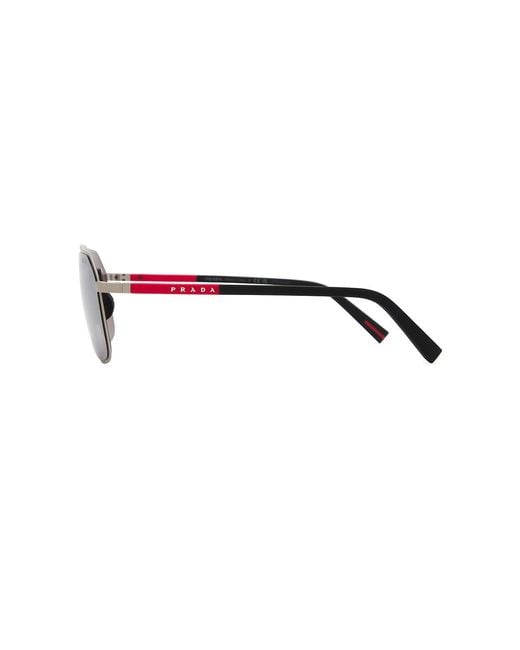 Prada Gray Rectangular Sunglasses for men
