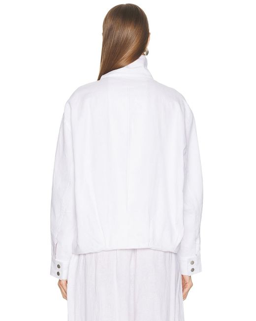 AEXAE White Linen Bomber Jacket