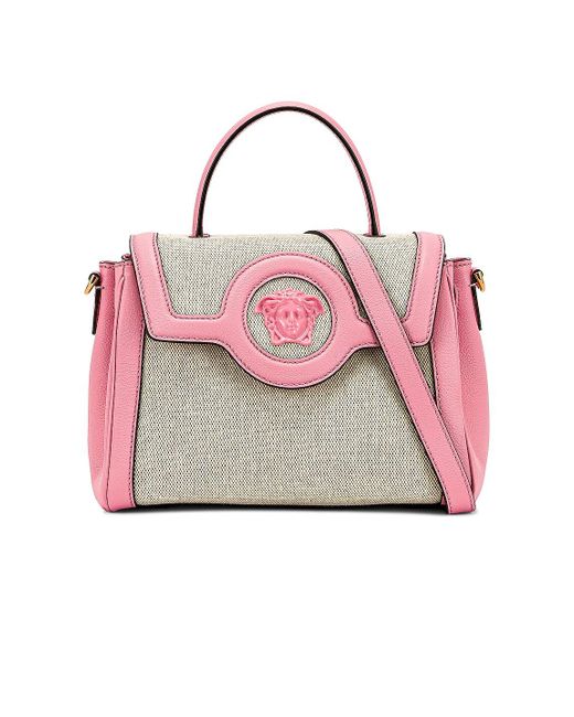 Versace Leather Medusa Chain Top Handle Bag in Pink Lyst