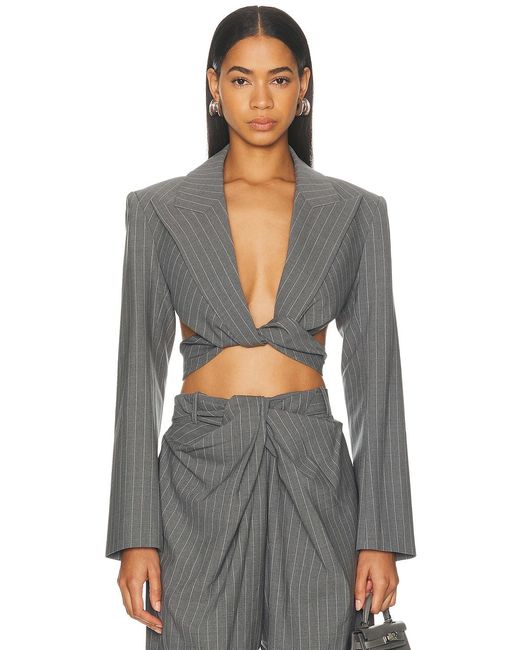 Monse Gray Twist Blazer
