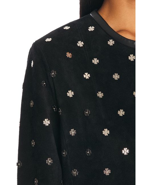 Bode Black Clover Charm Suede Jacket