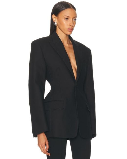 Wardrobe NYC Black Drill Contour Blazer