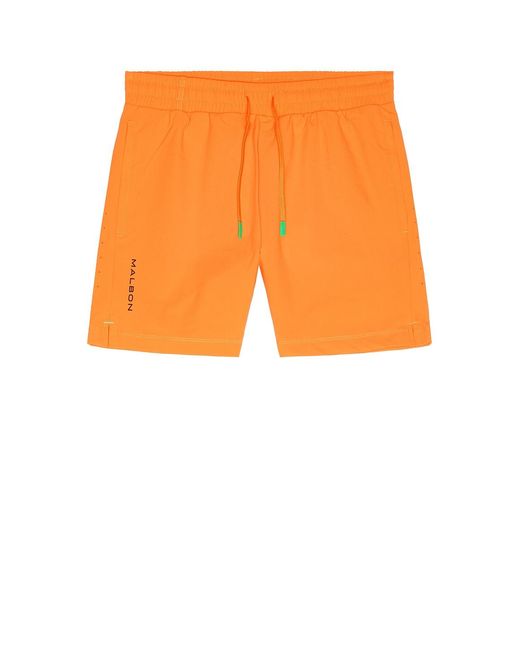Malbon Orange Performance Poly Tech Short for men