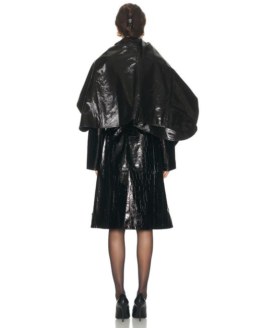 SAME Black Leather Wrap Cape