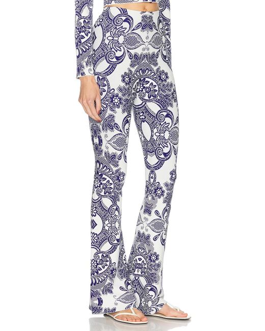 パンツ ETRO Women Straight Pants 13503 BLUE Etro Knit Straight Leg Pants in Blue | Lyst