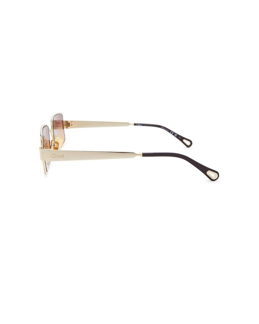 Chloé Pink Holly Rectangular Sunglasses