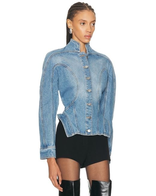 Mugler Blue Cinched Jacket