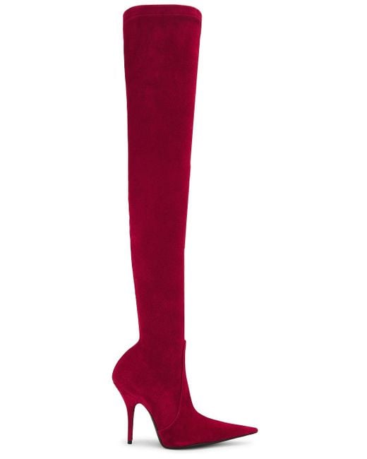 Balenciaga Red Avenue Suede H110 Boot