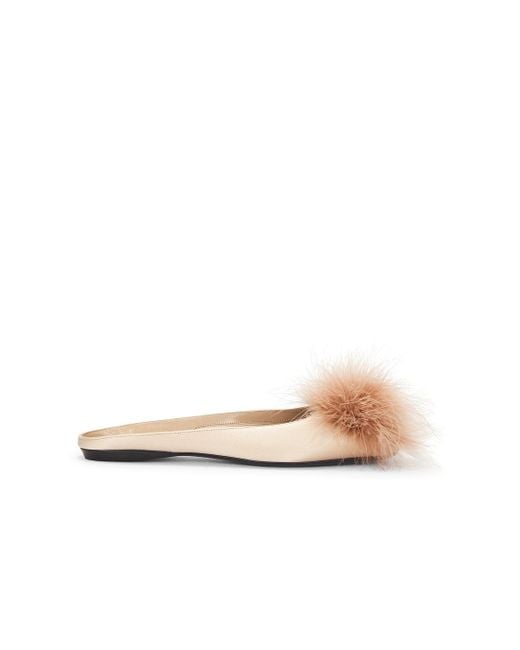 Saint Laurent White Lido Flat Mule