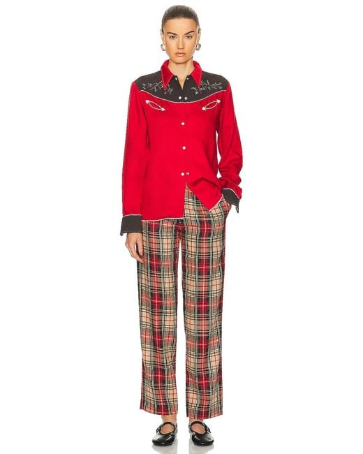 Bode Red Truro Plaid Trouscer