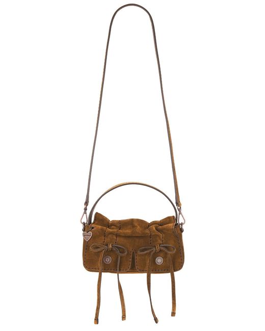 Acne Metallic Multipocket Micro Crossbody Suede Bag