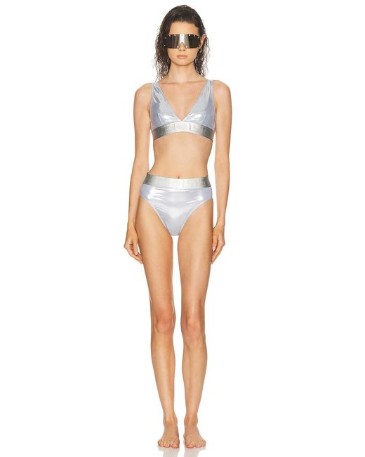 Versace Metallic High Waisted Bikini Bottom