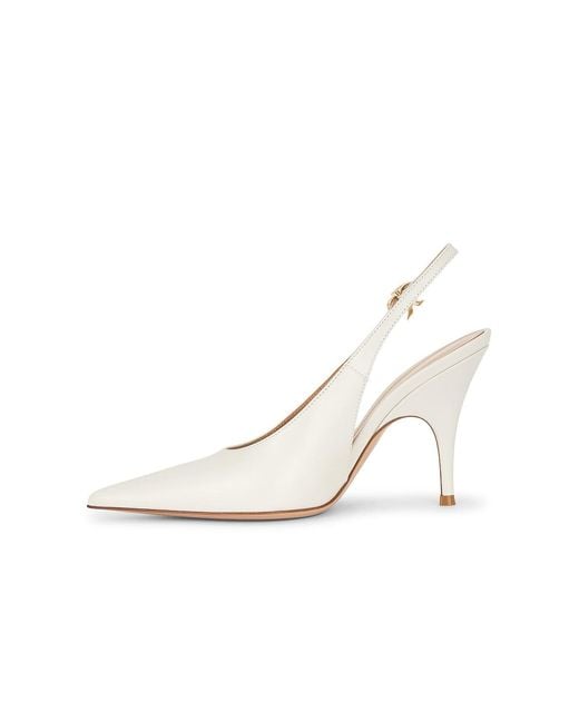 Gianvito Rossi White Sofia Slingback Pump