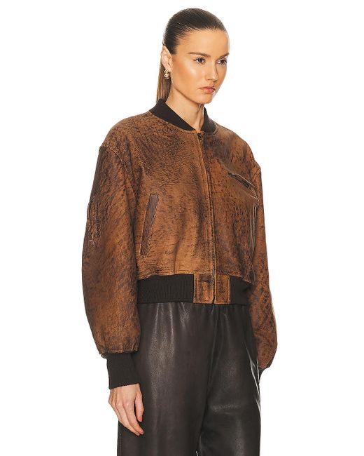 Acne Brown Crop Leather Jacket