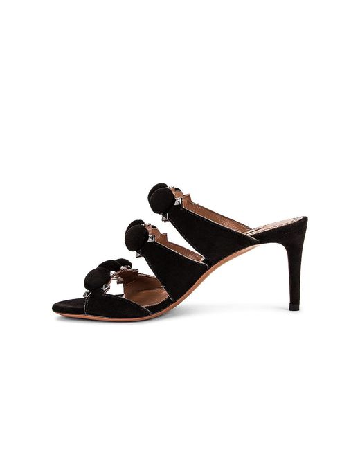 Alaïa Black Pom Pom Studded Mules
