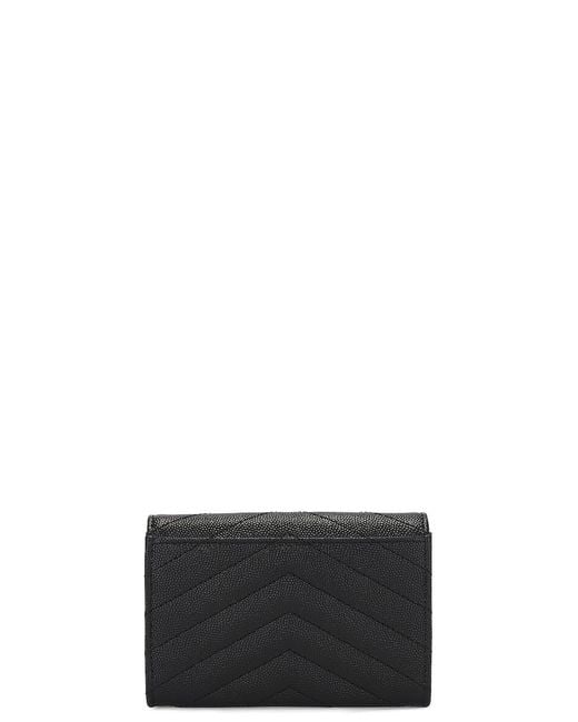 Saint Laurent Black Small Cassandre Envelope Wallet