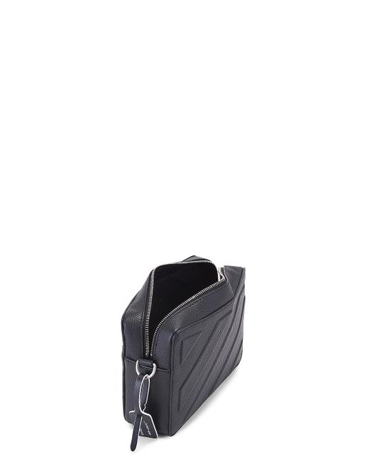 Off-White c/o Virgil Abloh Black Diag Leather Camera Bag for men