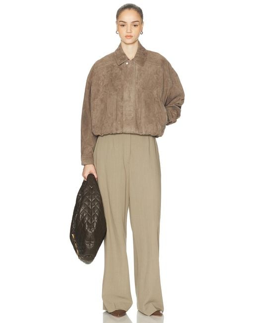 Arma Brown Frederica Suede Bomber Jacket