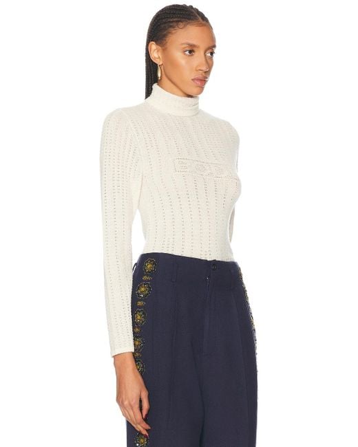 Bode White Louise Pullover
