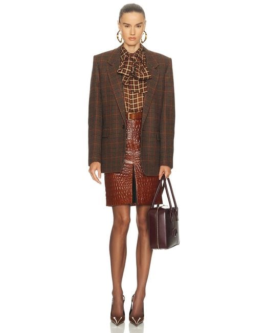 Saint Laurent Brown Button Up Top