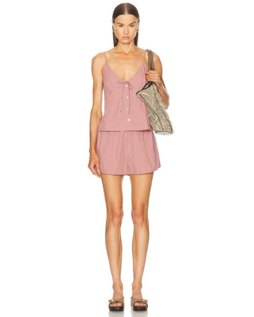 Deiji Studios Pink Placket Short Set