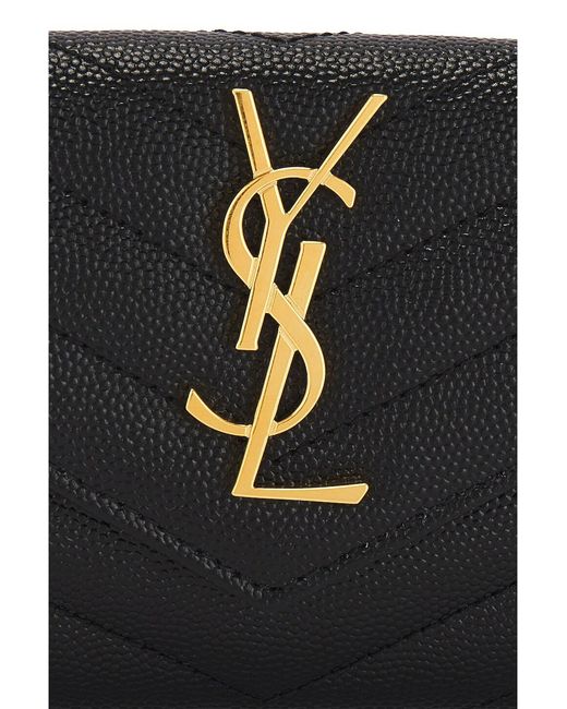Saint Laurent Black Small Cassandre Envelope Wallet