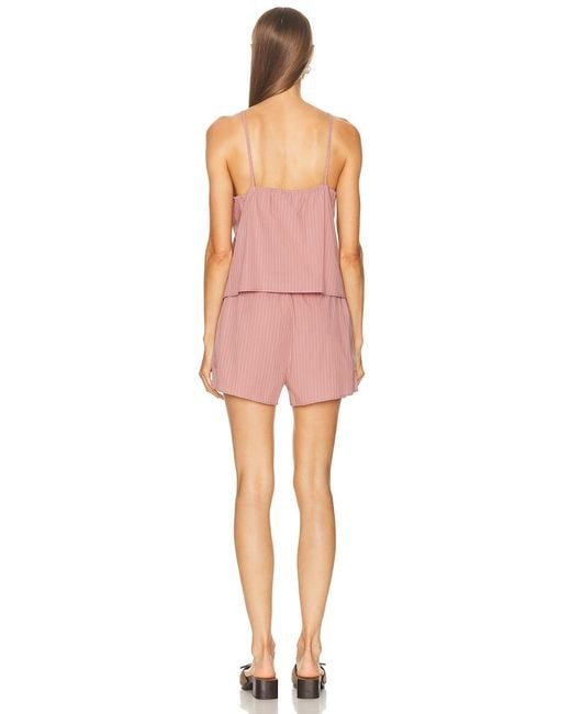 Deiji Studios Pink Placket Short Set
