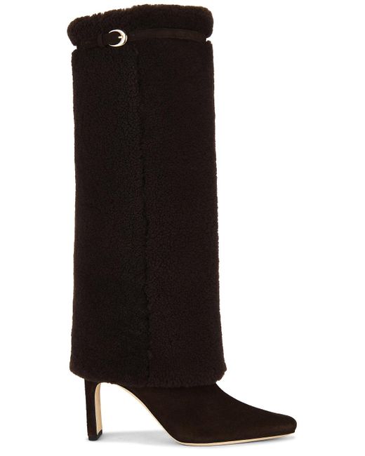 Staud Black Wally Foldover High Heel Boot