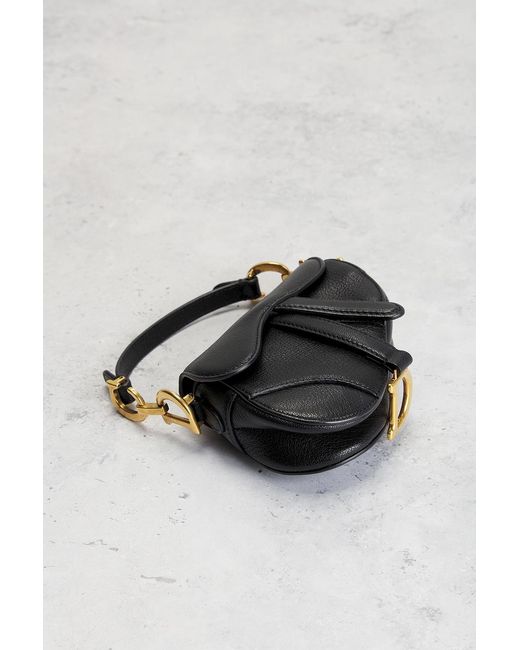 Dior Black Micro Saddle Bag