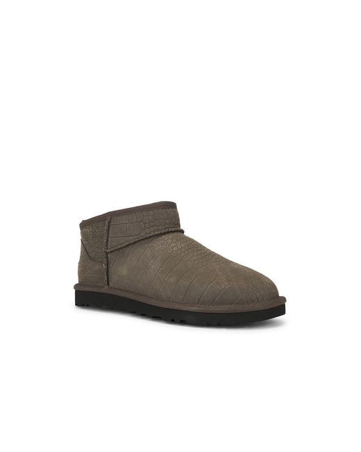 Ugg Brown Classic Ultra Mini Embossesd Boot for men