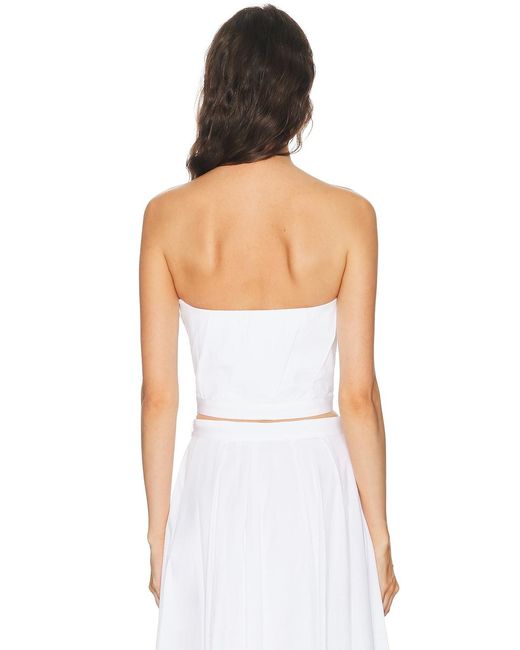 Twp White Pleated Bustier Top
